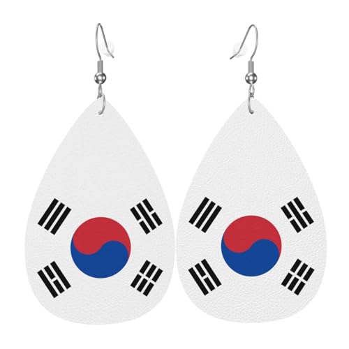 Fdgbnm Leder-Ohrring mit Flagge der Republik Korea. Doppelseitiger Druck aus Leder. Leicht, hypoallergen, festlich und bereit zum Verschenken. Fdgbnm Leder-Ohrring mit Flagge der Republik Korea. Doppelseitiger Druck aus Leder. Leicht, hypoallergen, festlich und bereit zum Verschenken. von fdgbnm