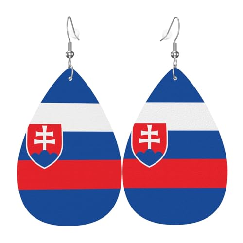 Fdgbnm Leder-Ohrring mit Flagge der Slowakei. Doppelseitiger Druck aus Leder. Leicht, hypoallergen, festlich und bereit zum Verschenken. Fdgbnm Leder-Ohrring mit Flagge der Slowakei. Doppelseitiger Druck aus Leder. Leicht, hypoallergen, festlich und bereit zum Verschenken. von fdgbnm