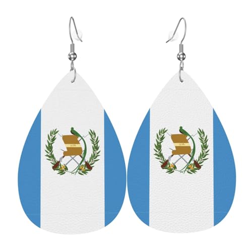 Fdgbnm Leder-Ohrring mit Flagge von Guatemala. Doppelseitiger Druck aus Leder. Leicht, hypoallergen, festlich und bereit zum Verschenken. Fdgbnm Leder-Ohrring mit Flagge von Guatemala. Doppelseitiger Druck aus Leder. Leicht, hypoallergen, festlich und bereit zum Verschenken. von fdgbnm
