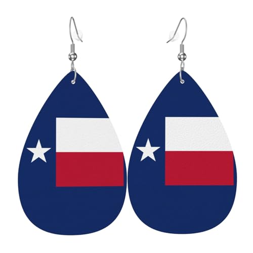 Fdgbnm Leder-Ohrring mit Flagge von Texas. Doppelseitiger Druck aus Leder. Leicht, hypoallergen, festlich und bereit zum Verschenken. Fdgbnm Leder-Ohrring mit Flagge von Texas. Doppelseitiger Druck aus Leder. Leicht, hypoallergen, festlich und bereit zum Verschenken. von fdgbnm
