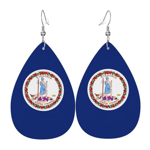 Fdgbnm Leder-Ohrring mit Flagge von Virginia. Doppelseitiger Druck aus Leder. Leicht, hypoallergen, festlich und bereit zum Verschenken. Fdgbnm Leder-Ohrring mit Flagge von Virginia. Doppelseitiger Druck aus Leder. Leicht, hypoallergen, festlich und bereit zum Verschenken. von fdgbnm
