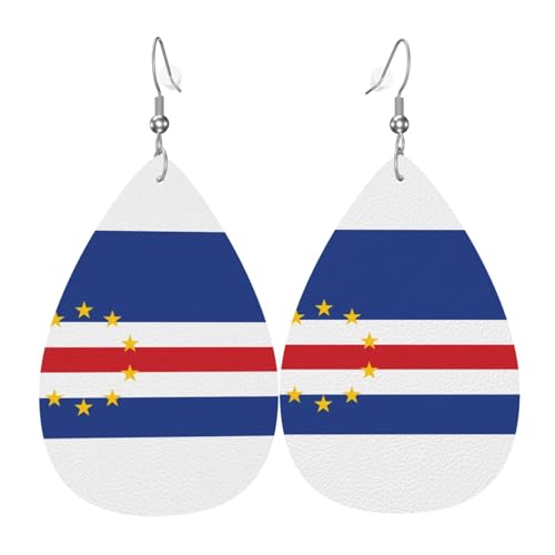 Fdgbnm Lederohrring mit Flagge von Kapverden. Doppelseitiger Druck aus Leder. Leicht, hypoallergen, festlich und bereit zum Verschenken. Fdgbnm Lederohrring mit Flagge von Kapverden. Doppelseitiger Druck aus Leder. Leicht, hypoallergen, festlich und bereit zum Verschenken. von fdgbnm