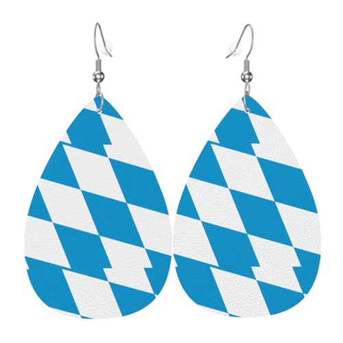 Fdgbnm Lederohrring mit bayerischer Flagge. Doppelseitiger Druck aus Leder. Leicht, hypoallergen, festlich und bereit zum Verschenken. Fdgbnm Lederohrring mit bayerischer Flagge. Doppelseitiger Druck aus Leder. Leicht, hypoallergen, festlich und bereit zum Verschenken. von fdgbnm