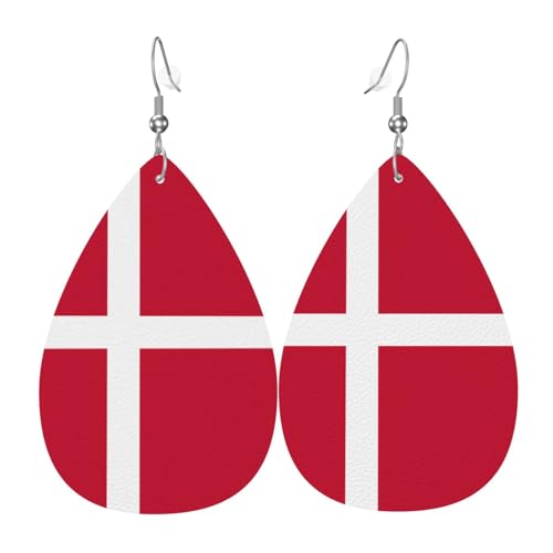 Fdgbnm Lederohrring mit dänischer Flagge. Doppelseitiger Druck aus Leder. Leicht, hypoallergen, festlich und bereit zum Verschenken. Fdgbnm Lederohrring mit dänischer Flagge. Doppelseitiger Druck aus Leder. Leicht, hypoallergen, festlich und bereit zum Verschenken. von fdgbnm