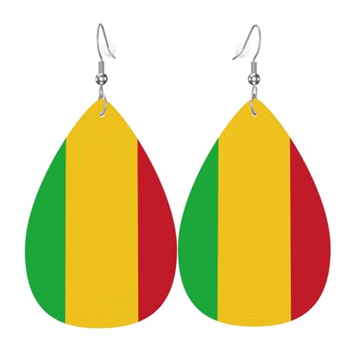 Fdgbnm Lederohrringe Flagge von Mali. Doppelseitiger Druck aus Leder. Leicht, hypoallergen, festlich und bereit zum Verschenken. Fdgbnm Lederohrringe Flagge von Mali. Doppelseitiger Druck aus Leder. Leicht, hypoallergen, festlich und bereit zum Verschenken. von fdgbnm