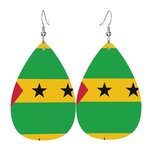 Fdgbnm Lederohrringe Flagge von Sao Tome und Principe. Doppelseitiger Druck aus Leder. Leicht, hypoallergen, festlich und bereit zum Verschenken. Fdgbnm Lederohrringe Flagge von Sao Tome und Principe. Doppelseitiger Druck aus Leder. Leicht, hypoallergen, festlich und bereit zum Verschenken. von fdgbnm