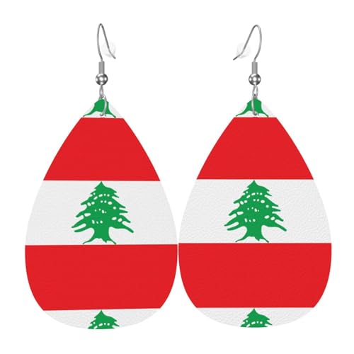 Fdgbnm Lederohrringe mit Flagge des Libanon. Doppelseitiger Druck aus Leder. Leicht, hypoallergen, festlich und bereit zum Verschenken. Fdgbnm Lederohrringe mit Flagge des Libanon. Doppelseitiger Druck aus Leder. Leicht, hypoallergen, festlich und bereit zum Verschenken. von fdgbnm