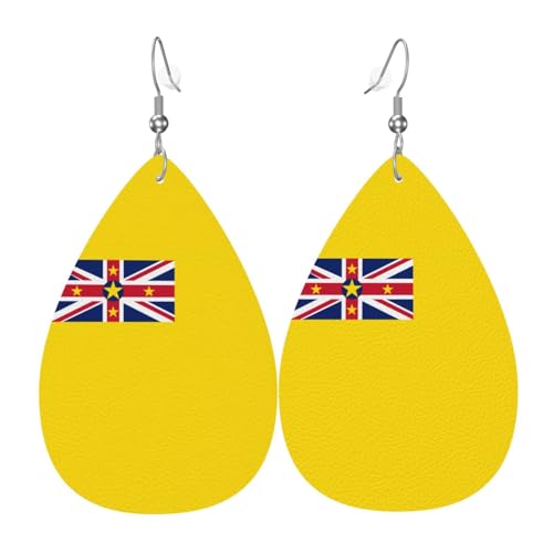 Fdgbnm Niue-Leder-Ohrring, doppelseitiger Druck, leicht, hypoallergen, festlich und bereit zum Verschenken. von fdgbnm