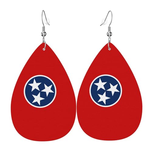 Fdgbnm Tennessee Lederohrring mit Flagge, doppelseitiger Druck, leicht, hypoallergen, festlich und bereit zum Verschenken. Fdgbnm Tennessee Lederohrring mit Flagge, doppelseitiger Druck, leicht, hypoallergen, festlich und bereit zum Verschenken. von fdgbnm