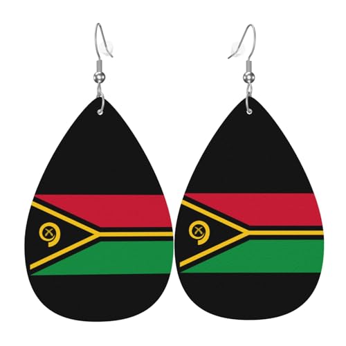 Fdgbnm Vanuatu-Leder-Ohrringe mit Flaggenmotiv. Doppelseitiger Druck aus Leder. Leicht, hypoallergen, festlich und bereit zum Verschenken. Fdgbnm Vanuatu-Leder-Ohrringe mit Flaggenmotiv. Doppelseitiger Druck aus Leder. Leicht, hypoallergen, festlich und bereit zum Verschenken. von fdgbnm