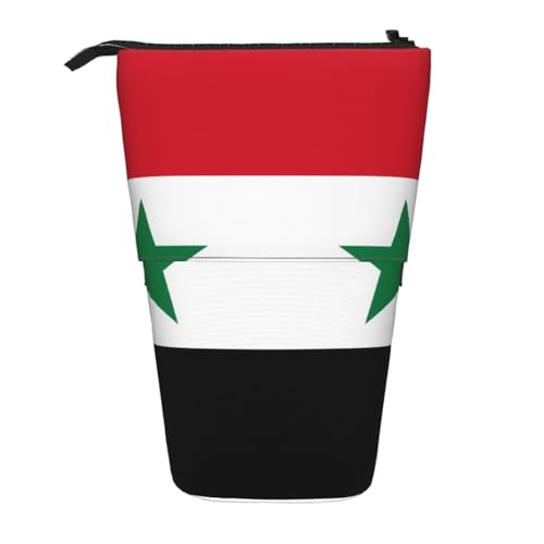 Federmäppchen mit Flagge der Syrien, Arabische Republik, erweiterbar, Multi-Design, Oxford-Gewebe, verstellbare Höhe, Mehrzweck-Kosmetiktasche Federmäppchen mit Flagge der Syrien, Arabische Republik, erweiterbar, Multi-Design, Oxford-Gewebe, verstellbare Höhe, Mehrzweck-Kosmetiktasche von fdgbnm