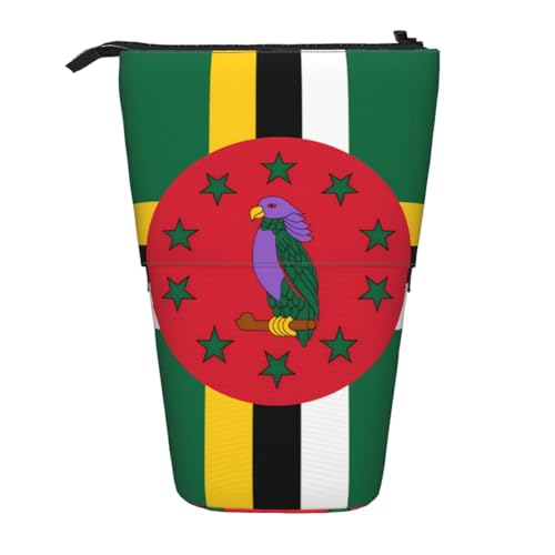Federmäppchen mit Flaggenmotiv der Commonwealth of Dominica, erweiterbar, Multi-Design, Oxford-Gewebe, verstellbare Höhe, Mehrzweck-Kosmetiktasche Federmäppchen mit Flaggenmotiv der Commonwealth of Dominica, erweiterbar, Multi-Design, Oxford-Gewebe, verstellbare Höhe, Mehrzweck-Kosmetiktasche von fdgbnm