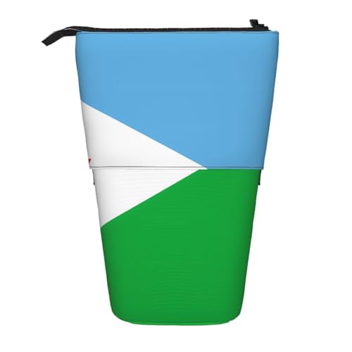 Federmäppchen mit Flaggenmotiv von Dschibuti, erweiterbar, Multi-Design, Oxford-Gewebe, verstellbare Höhe, Mehrzweck-Kosmetiktasche Federmäppchen mit Flaggenmotiv von Dschibuti, erweiterbar, Multi-Design, Oxford-Gewebe, verstellbare Höhe, Mehrzweck-Kosmetiktasche von fdgbnm