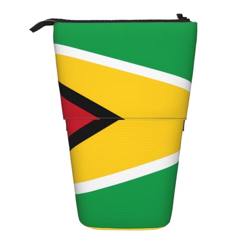 Federmäppchen mit Flaggenmotiv von Guyana, erweiterbar, Multi-Design, Oxford-Gewebe, verstellbare Höhe, Mehrzweck-Kosmetiktasche von fdgbnm