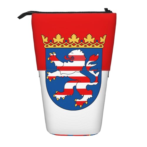 Federmäppchen mit Flaggenmotiv von Hessen, erweiterbar, Multi-Design, Oxford-Gewebe, verstellbare Höhe, Mehrzweck-Kosmetiktasche Federmäppchen mit Flaggenmotiv von Hessen, erweiterbar, Multi-Design, Oxford-Gewebe, verstellbare Höhe, Mehrzweck-Kosmetiktasche von fdgbnm