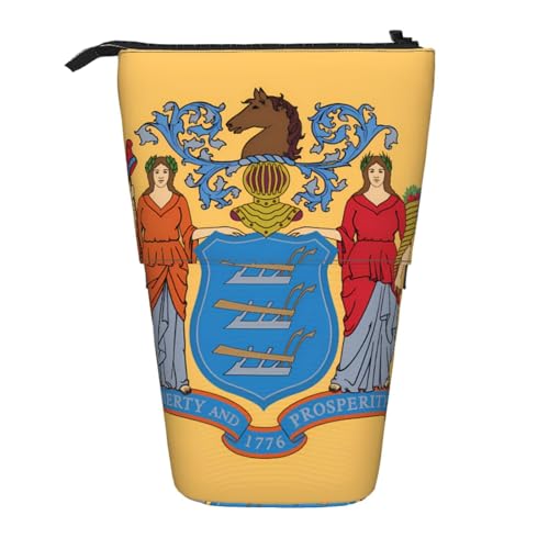 Federmäppchen mit Flaggenmotiv von New Jersey, erweiterbar, Multi-Design, Oxford-Gewebe, verstellbare Höhe, Mehrzweck-Kosmetiktasche Federmäppchen mit Flaggenmotiv von New Jersey, erweiterbar, Multi-Design, Oxford-Gewebe, verstellbare Höhe, Mehrzweck-Kosmetiktasche von fdgbnm