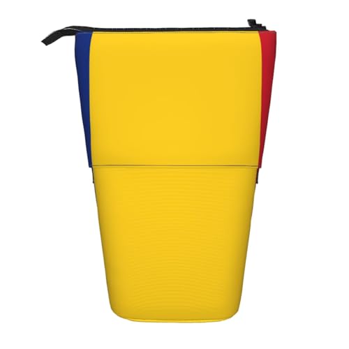 Federmäppchen mit Flaggenmotiv von Rumänien, erweiterbar, Multi-Design, Oxford-Gewebe, verstellbare Höhe, Mehrzweck-Kosmetiktasche Federmäppchen mit Flaggenmotiv von Rumänien, erweiterbar, Multi-Design, Oxford-Gewebe, verstellbare Höhe, Mehrzweck-Kosmetiktasche von fdgbnm
