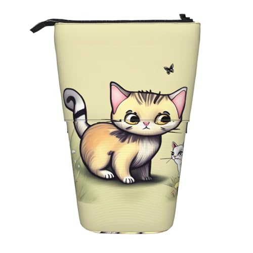 Federmäppchen mit Katzenmotiv und Schmetterling, erweiterbar, Multi-Design, Oxford-Gewebe, verstellbare Höhe, Mehrzweck-Kosmetiktasche Federmäppchen mit Katzenmotiv und Schmetterling, erweiterbar, Multi-Design, Oxford-Gewebe, verstellbare Höhe, Mehrzweck-Kosmetiktasche von fdgbnm