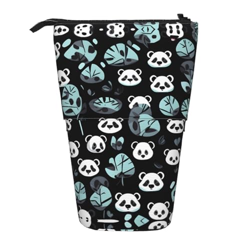 Federmäppchen mit Panda-Gesicht, erweiterbar, Oxford-Gewebe, verstellbare Höhe, Mehrzweck-Kosmetiktasche, Schwarz und Weiß Federmäppchen mit Panda-Gesicht, erweiterbar, Oxford-Gewebe, verstellbare Höhe, Mehrzweck-Kosmetiktasche, Schwarz und Weiß von fdgbnm