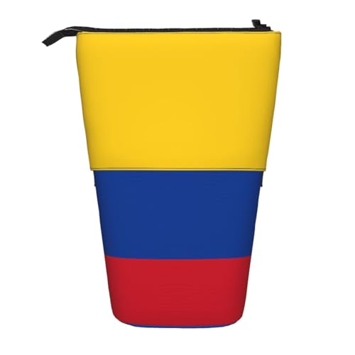 Federmäppchen mit Standfunktion, Motiv: Flagge von Kolumbien, erweiterbar, Multi-Design, Oxford-Gewebe, verstellbare Höhe, Mehrzweck-Kosmetiktasche Federmäppchen mit Standfunktion, Motiv: Flagge von Kolumbien, erweiterbar, Multi-Design, Oxford-Gewebe, verstellbare Höhe, Mehrzweck-Kosmetiktasche von fdgbnm