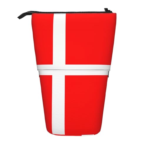 Federmäppchen mit dänischer Flagge, erweiterbar, Multi-Design, Oxford-Gewebe, verstellbare Höhe, Mehrzweck-Kosmetiktasche Federmäppchen mit dänischer Flagge, erweiterbar, Multi-Design, Oxford-Gewebe, verstellbare Höhe, Mehrzweck-Kosmetiktasche von fdgbnm