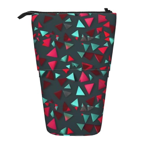 Federmäppchen mit dreieckigem Muster, erweiterbar, multifunktionales Oxford-Gewebe, verstellbare Höhe, Mehrzweck-Kosmetiktasche Federmäppchen mit dreieckigem Muster, erweiterbar, multifunktionales Oxford-Gewebe, verstellbare Höhe, Mehrzweck-Kosmetiktasche von fdgbnm