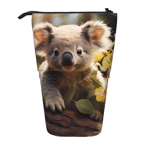 Federmäppchen mit niedlichem Koala-Pflanzen-Motiv, erweiterbar, Oxford-Gewebe, verstellbare Höhe, Mehrzweck-Kosmetiktasche Federmäppchen mit niedlichem Koala-Pflanzen-Motiv, erweiterbar, Oxford-Gewebe, verstellbare Höhe, Mehrzweck-Kosmetiktasche von fdgbnm