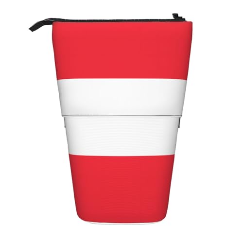 Federmäppchen mit österreichischer Flagge, erweiterbar, Multi-Design, Oxford-Gewebe, verstellbare Höhe, Mehrzweck-Kosmetiktasche von fdgbnm