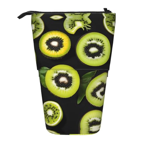 Grünes Kiwi erweiterbares Federmäppchen, Multi-Design, Oxford-Gewebe, verstellbare Höhe, Mehrzweck-Kosmetiktasche Grünes Kiwi erweiterbares Federmäppchen, Multi-Design, Oxford-Gewebe, verstellbare Höhe, Mehrzweck-Kosmetiktasche von fdgbnm