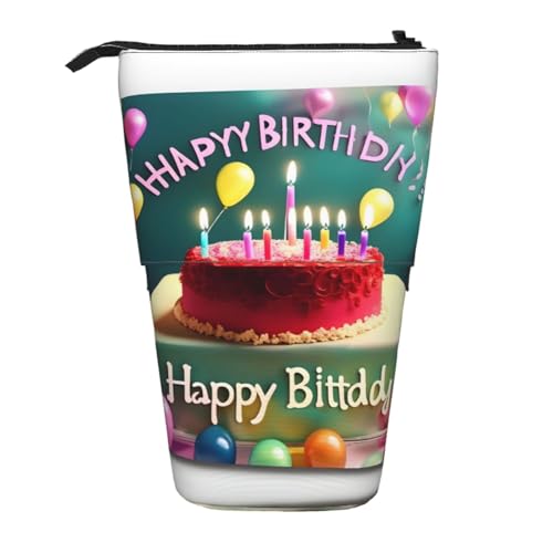 Happy Birthday Schöne erweiterbare Stifte-Tasche mit Standfunktion, Multi-Design Oxford-Gewebe, verstellbare Höhe, Mehrzweck-Kosmetiktasche Happy Birthday Schöne erweiterbare Stifte-Tasche mit Standfunktion, Multi-Design Oxford-Gewebe, verstellbare Höhe, Mehrzweck-Kosmetiktasche von fdgbnm