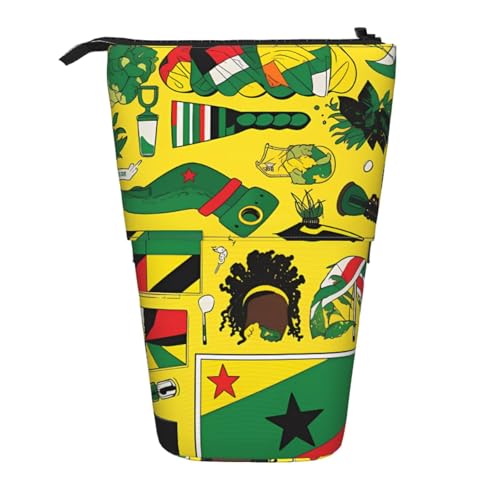 Jamaican Elements Stifteetui, erweiterbar, Multi-Design, Oxford-Gewebe, verstellbare Höhe, Mehrzweck-Kosmetiktasche Jamaican Elements Stifteetui, erweiterbar, Multi-Design, Oxford-Gewebe, verstellbare Höhe, Mehrzweck-Kosmetiktasche von fdgbnm