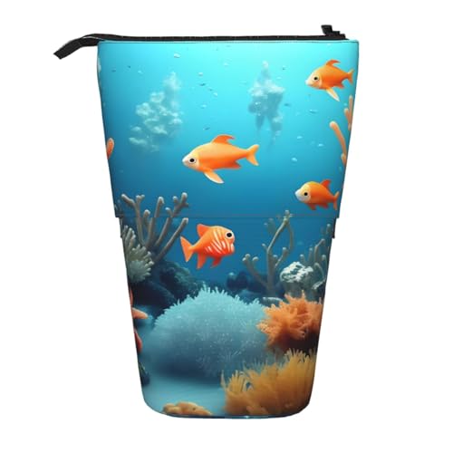 Korallenfisch-Unterwasser-Bleistifttasche, erweiterbar, Multi-Design, Oxford-Gewebe, verstellbare Höhe, Mehrzweck-Kosmetiktasche Korallenfisch-Unterwasser-Bleistifttasche, erweiterbar, Multi-Design, Oxford-Gewebe, verstellbare Höhe, Mehrzweck-Kosmetiktasche von fdgbnm