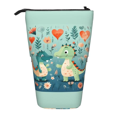 Lovely Little Dinosaurier-Baby-Bleistifttasche, erweiterbar, Multi-Design, Oxford-Gewebe, verstellbare Höhe, Mehrzweck-Kosmetiktasche von fdgbnm