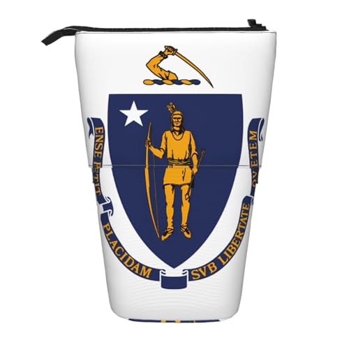 Massachusetts Stifteetui mit Staatsflagge, erweiterbar, Multi-Design, Oxford-Gewebe, verstellbare Höhe, Mehrzweck-Kosmetiktasche Massachusetts Stifteetui mit Staatsflagge, erweiterbar, Multi-Design, Oxford-Gewebe, verstellbare Höhe, Mehrzweck-Kosmetiktasche von fdgbnm