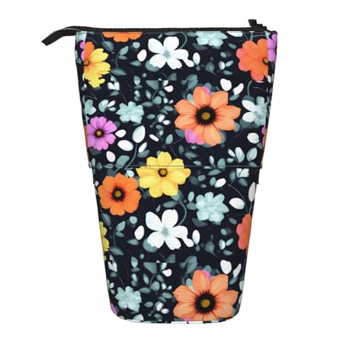 Schöne, bunte Blumen, erweiterbarer Ständer, Bleistifttasche, Multi-Design, Oxford-Gewebe, verstellbare Höhe, Mehrzweck-Kosmetiktasche Schöne, bunte Blumen, erweiterbarer Ständer, Bleistifttasche, Multi-Design, Oxford-Gewebe, verstellbare Höhe, Mehrzweck-Kosmetiktasche von fdgbnm