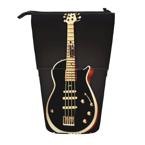 Schwarze Gitarren-Bleistifttasche, erweiterbar, Multi-Design, Oxford-Gewebe, verstellbare Höhe, Mehrzweck-Kosmetiktasche Schwarze Gitarren-Bleistifttasche, erweiterbar, Multi-Design, Oxford-Gewebe, verstellbare Höhe, Mehrzweck-Kosmetiktasche von fdgbnm