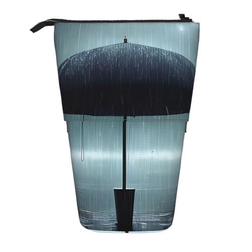 Schwarzer Regenschirm im Regen, erweiterbarer Ständer, Bleistifttasche, Multi-Design, Oxford-Gewebe, verstellbare Höhe, Mehrzweck-Kosmetiktasche Schwarzer Regenschirm im Regen, erweiterbarer Ständer, Bleistifttasche, Multi-Design, Oxford-Gewebe, verstellbare Höhe, Mehrzweck-Kosmetiktasche von fdgbnm