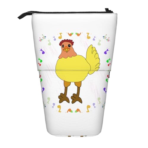 Singing Hen Erweiterbare Stifte-Tasche mit Standfunktion, Multi-Design, Oxford-Gewebe, verstellbare Höhe, Mehrzweck-Kosmetiktasche von fdgbnm