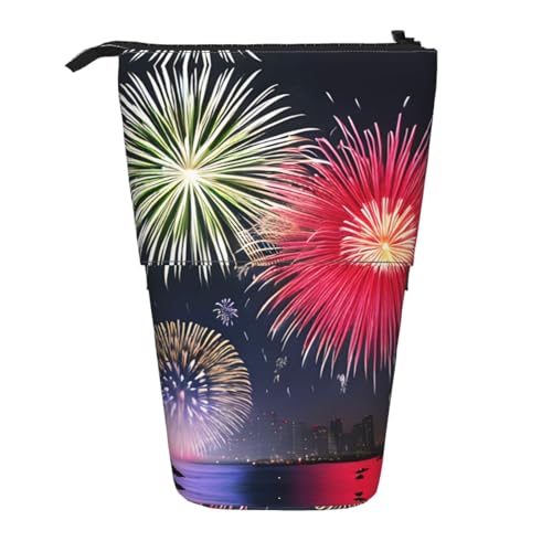 Splendid Fireworks erweiterbarer Stand-Bleistiftbeutel, Multi-Design, Oxford-Gewebe, verstellbare Höhe, Mehrzweck-Kosmetiktasche Splendid Fireworks erweiterbarer Stand-Bleistiftbeutel, Multi-Design, Oxford-Gewebe, verstellbare Höhe, Mehrzweck-Kosmetiktasche von fdgbnm