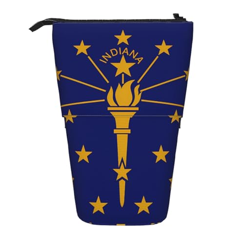 Stifteetui mit Indiana-Staatsflagge, erweiterbar, Multi-Design, Oxford-Gewebe, verstellbare Höhe, Mehrzweck-Kosmetiktasche Stifteetui mit Indiana-Staatsflagge, erweiterbar, Multi-Design, Oxford-Gewebe, verstellbare Höhe, Mehrzweck-Kosmetiktasche von fdgbnm