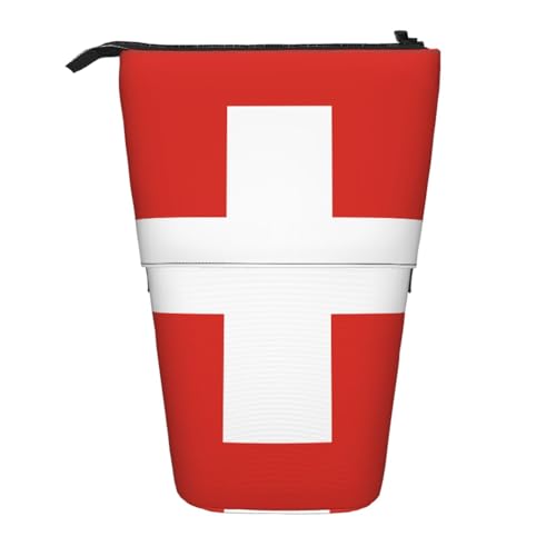Stifteetui mit Schweizer Flagge, erweiterbar, Multi-Design, Oxford-Gewebe, verstellbare Höhe, Mehrzweck-Kosmetiktasche Stifteetui mit Schweizer Flagge, erweiterbar, Multi-Design, Oxford-Gewebe, verstellbare Höhe, Mehrzweck-Kosmetiktasche von fdgbnm