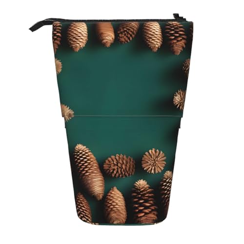 Stifteetui mit Tannenzapfen-Bordüre, erweiterbar, Multi-Design, Oxford-Gewebe, verstellbare Höhe, Mehrzweck-Kosmetiktasche Stifteetui mit Tannenzapfen-Bordüre, erweiterbar, Multi-Design, Oxford-Gewebe, verstellbare Höhe, Mehrzweck-Kosmetiktasche von fdgbnm