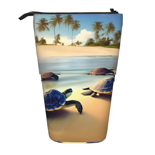 Turtles on the Beach Federmäppchen, erweiterbar, Multi-Design, Oxford-Gewebe, verstellbare Höhe, Mehrzweck-Kosmetiktasche Turtles on the Beach Federmäppchen, erweiterbar, Multi-Design, Oxford-Gewebe, verstellbare Höhe, Mehrzweck-Kosmetiktasche von fdgbnm