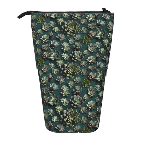 Viele Sukkulenten erweiterbare Standbleistifttasche, Multi-Design Oxford-Gewebe, verstellbare Höhe, Mehrzweck-Kosmetiktasche Viele Sukkulenten erweiterbare Standbleistifttasche, Multi-Design Oxford-Gewebe, verstellbare Höhe, Mehrzweck-Kosmetiktasche von fdgbnm