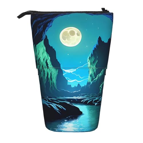 Water Moon Cave, erweiterbarer Ständer, Bleistifttasche, Multi-Design, Oxford-Gewebe, verstellbare Höhe, Mehrzweck-Kosmetiktasche Water Moon Cave, erweiterbarer Ständer, Bleistifttasche, Multi-Design, Oxford-Gewebe, verstellbare Höhe, Mehrzweck-Kosmetiktasche von fdgbnm