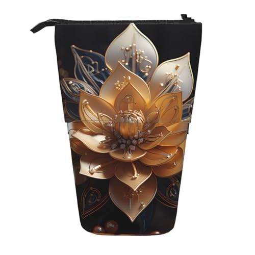 Weiße zarte Lotusblüte, erweiterbarer Ständer, Bleistifttasche, Multi-Design, Oxford-Gewebe, verstellbare Höhe, Mehrzweck-Kosmetiktasche Weiße zarte Lotusblüte, erweiterbarer Ständer, Bleistifttasche, Multi-Design, Oxford-Gewebe, verstellbare Höhe, Mehrzweck-Kosmetiktasche von fdgbnm
