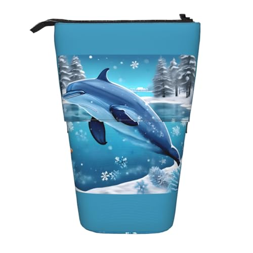 Winter The Dolphin Bleistifttasche, erweiterbar, Multi-Design, Oxford-Gewebe, verstellbare Höhe, Mehrzweck-Kosmetiktasche Winter The Dolphin Bleistifttasche, erweiterbar, Multi-Design, Oxford-Gewebe, verstellbare Höhe, Mehrzweck-Kosmetiktasche von fdgbnm