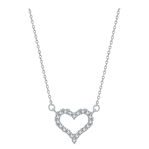 fdsmall 14K Gold überzogene Cubic Zirkonia Herz Halskette Einstellbare Nette zierliche Liebe Anhänger Kette Choker Halsketten Schmuck für Frauen und Mädchen von fdsmall