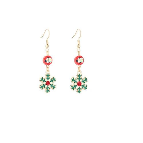 fdsmall 1Pair Weihnachtsohrringe für Frauen Silberne Ohrringe mit Weihnachtsbaummotiv Drop Tree Dangle Hoop Jewellery 925 Silber Nadel High-End Kristall Ohrringe Leichter Schmuck Geschenke (09) von fdsmall