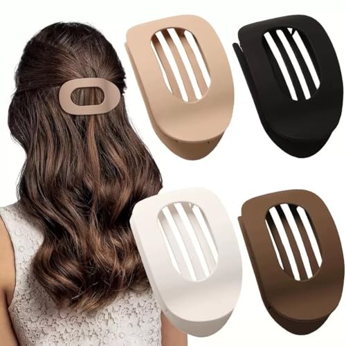 fdsmall 4 Stück Flach Haar Clips für Frauen, Französisch Flach Haar Clips für Liegen, Fahren - Matte starke Halten Haar Klaue Clips (01) von fdsmall
